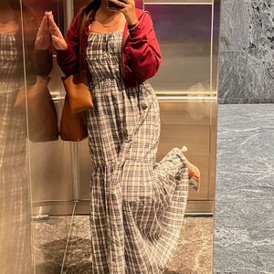 Plaid Dress -Backless