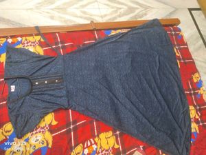 Comfortable Blue Printed Nightgown