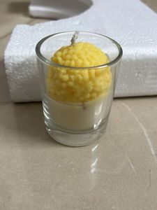 Glass Candle with Yellow Top