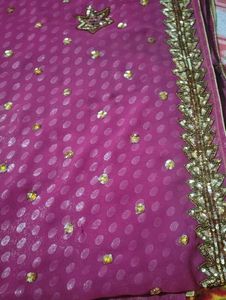 Exquisite Embroidered Pink Saree