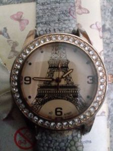 Eiffel Tower Watch with Rhinestone Bezel