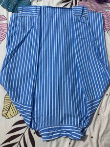 Blue Striped Button-Up Shirt