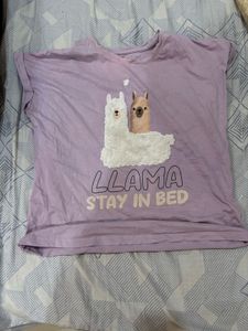 Cute Llama "Stay In Bed" T-Shirt