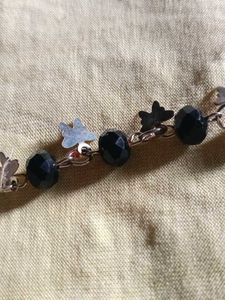 Black Beaded Charm Bracelet