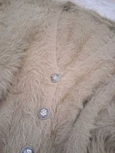 Fuzzy Button-Up Cardigan