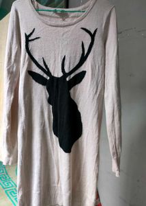 Deer Print Knit Dress