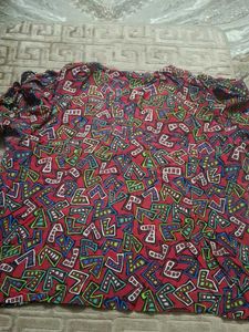 Retro Print Button-Down Top