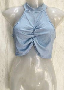 Ruched Halter Neck Crop Top