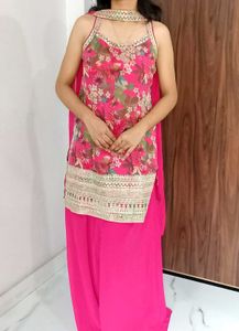 Brand New Heavy Rose Pink Sharara Set