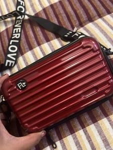 Red Mini Suitcase Crossbody Bag
