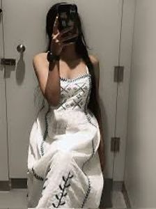 White Embroidered Midi Dress