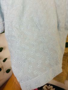 Light Blue Textured Cropped Top