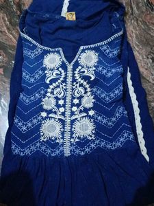 Blue Embroidered Kurta
