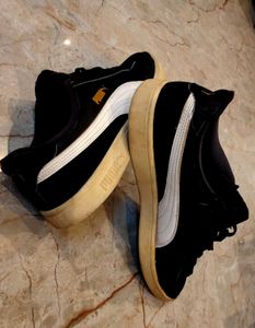 PUMA Smash-Inspired Casual Sneakers – Black/White/