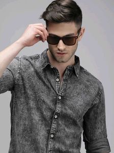 Men's Grey Denim Shirt