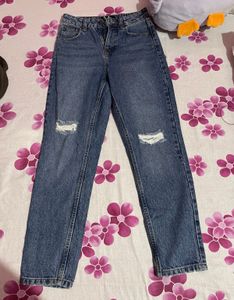 Ripped Blue Denim Jeans