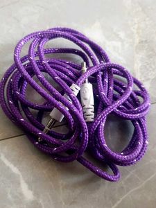 Vibrant Purple Braided Audio Cable