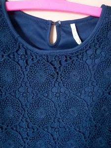 Navy Blue Lace Dress