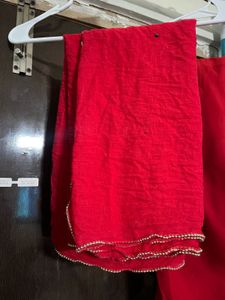 Vibrant Floral Kurta Set with Red Pants
