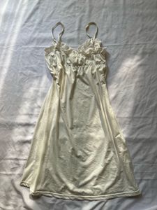 Cream Lace Trim Slip Dress