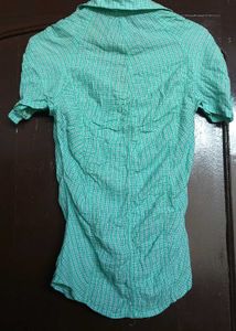 Green Plaid Button-Up Shirt