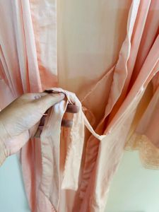 Elegant Pink Lace Trim Robe