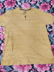 Men's Yellow Henley T-Shirt