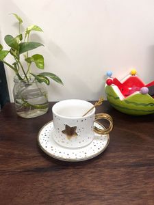 Moon &amp; Star Designer Coffee Cup with Saucer - 1 Se