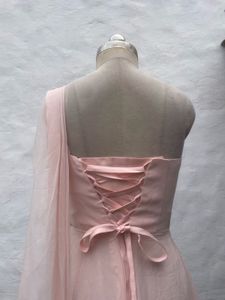 Elegant One-Shoulder Pink Gown
