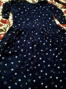 Stylish Navy Blue Printed Kurta  Feeding Friendly