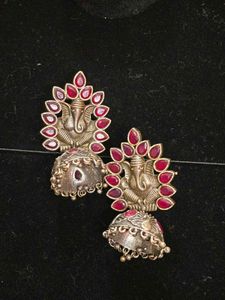 Ganesha Jhumka Earrings From Orissa Tribal