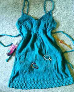 💙🌊TEAL SPAGHETTI STRAPS DRESS