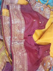 Beautiful Yellow Saree with Embellished Border