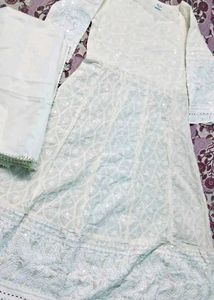 Elegant White Chikankari Kurta Set