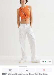 Stylish Orange Cut-Out Tank Top MEDIUM size