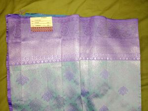 Elegant Teal &amp; Purple litchi silk Saree