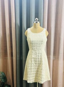 Lace Mini Dress - Sleeveless, Cream