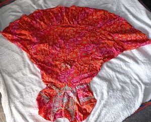 Vibrant Red &amp; Pink Bandhani gown