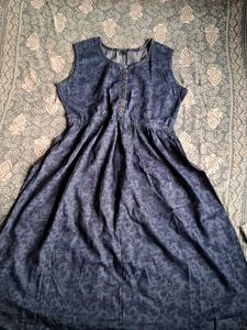 Denim Print Sleeveless Dress