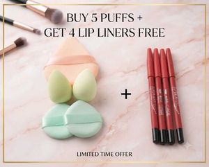 Makeup Puffs & Sponges with Free Lip Liners