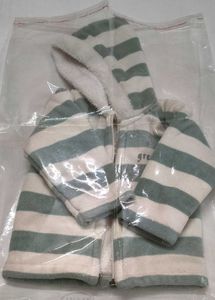 Striped Fleece Hooded Jacket