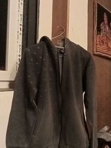 Gray Hooded Zip-Up Sweatshirt