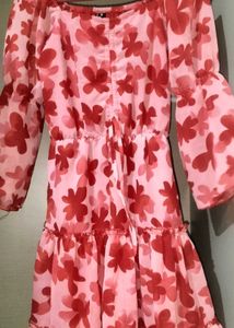 pink floral dress