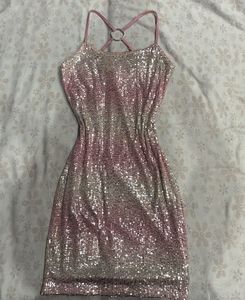 Sparkly Pink & Silver Sequin Barbie Coded Dress 🎀