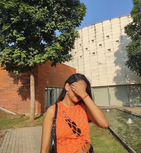 Stylish Orange Cut-Out Tank Top MEDIUM size