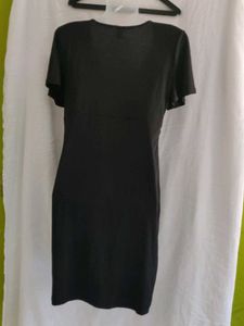 Shein curve Classic Black V-Neck Wrap Dress
