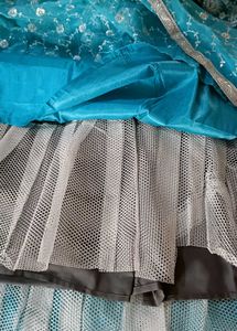 Stunning Blue Sequined Lehenga Choli Set