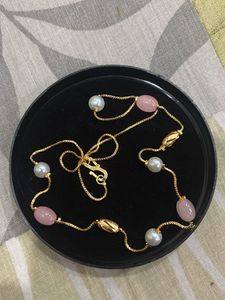 Elegant Pearl and Rose Quartz Necklace