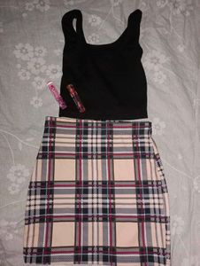 Cute Combo Skirt With Top🫶