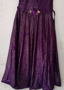 Elegant Purple Maxi Dress with Floral Detail